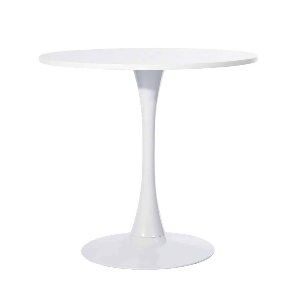 FurnitureR 31.5'' Modern Round Dining Table - White Pedestal Table for Kitchen, Office, Cafe - Image 5