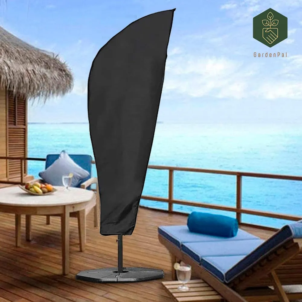 Patio Umbrella Cover Waterproof with Zipper Rod, 420D Oxford for 11-13 Feet Cantilever Umbrellas - Image 7