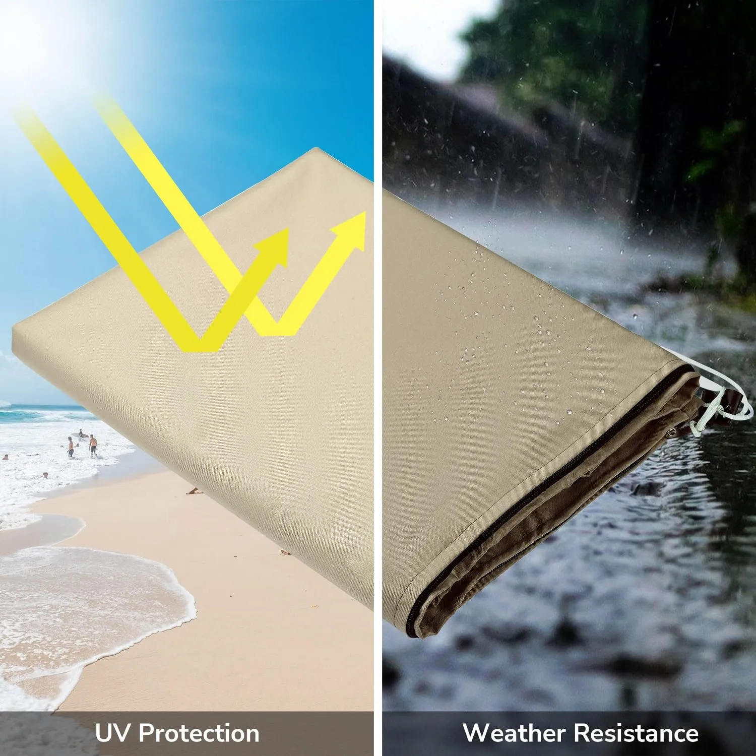 Portable Patio Umbrella Cover Bag for 14ft Double Side Umbrella with Drawstring and Zip - Image 5